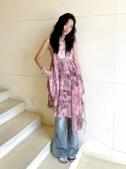 "Midsummer Coast" Rhinestone Embroidery Bootcut Flared Jeans【s0000013406】