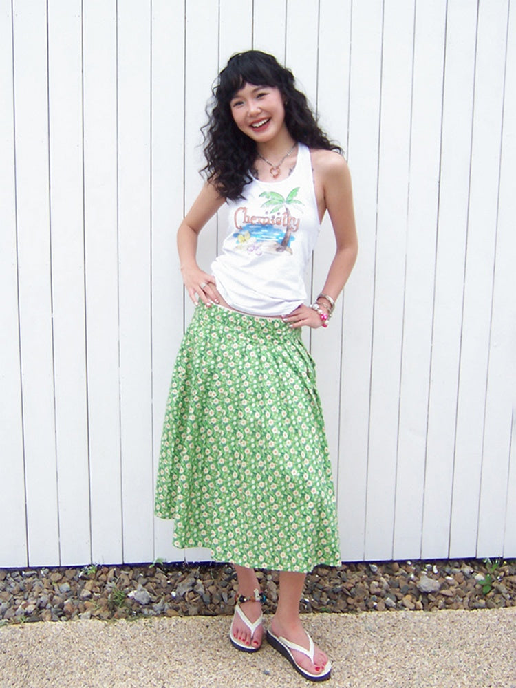 Back Bow summer Tropical Graphic Tank Top【s0000013408】