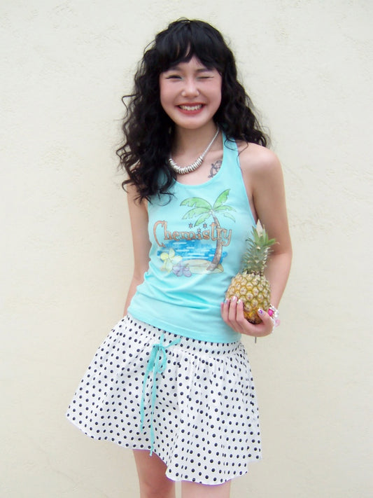 Back Bow summer Tropical Graphic Tank Top【s0000013408】