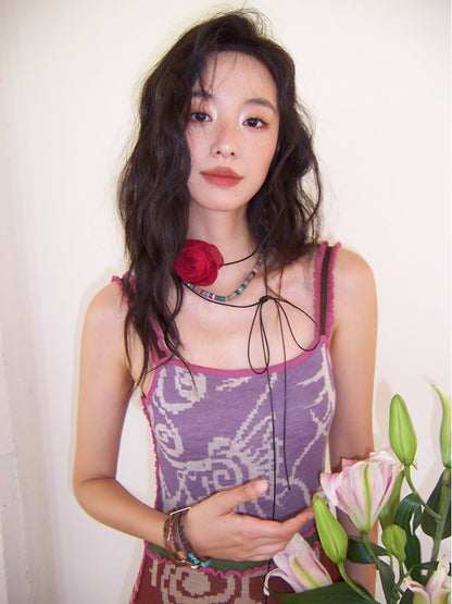 "Neon Feather Mange" French Camisole Dress【s0000013409】