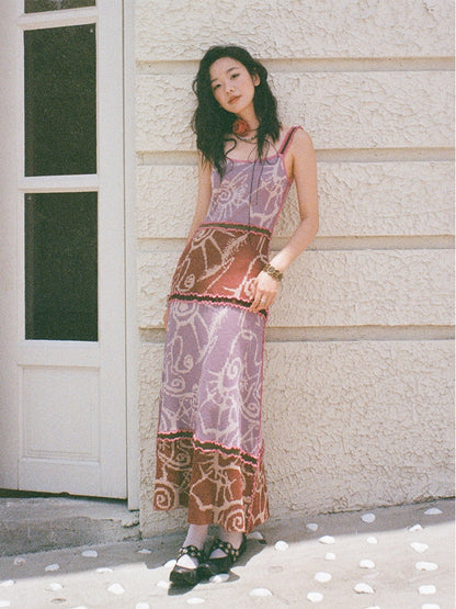 "Neon Feather Mange" French Camisole Dress【s0000013409】