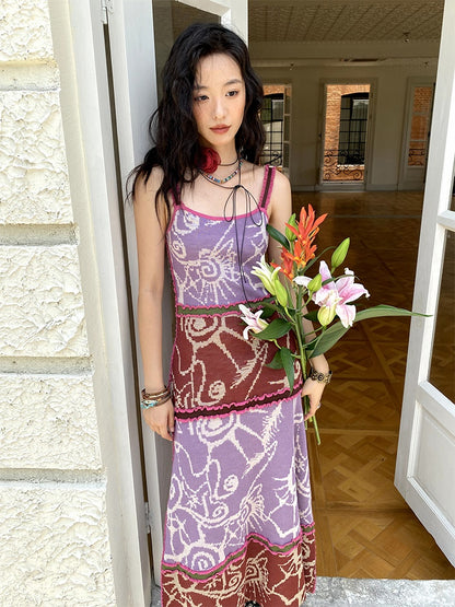 "Neon Feather Mange" French Camisole Dress【s0000013409】