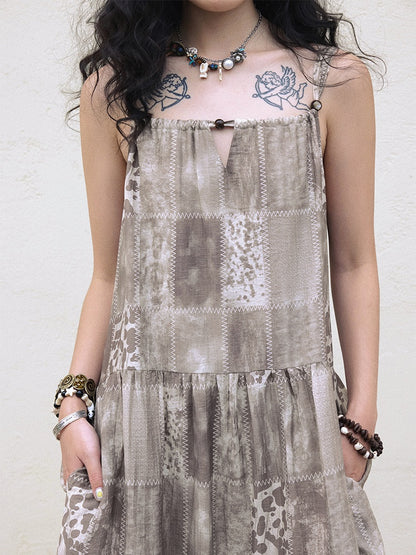 "Twilight Roaming" Patchwork Pattern Cami Dress【s0000013412】