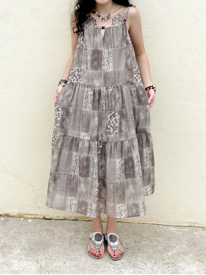 "Twilight Roaming" Patchwork Pattern Cami Dress【s0000013412】