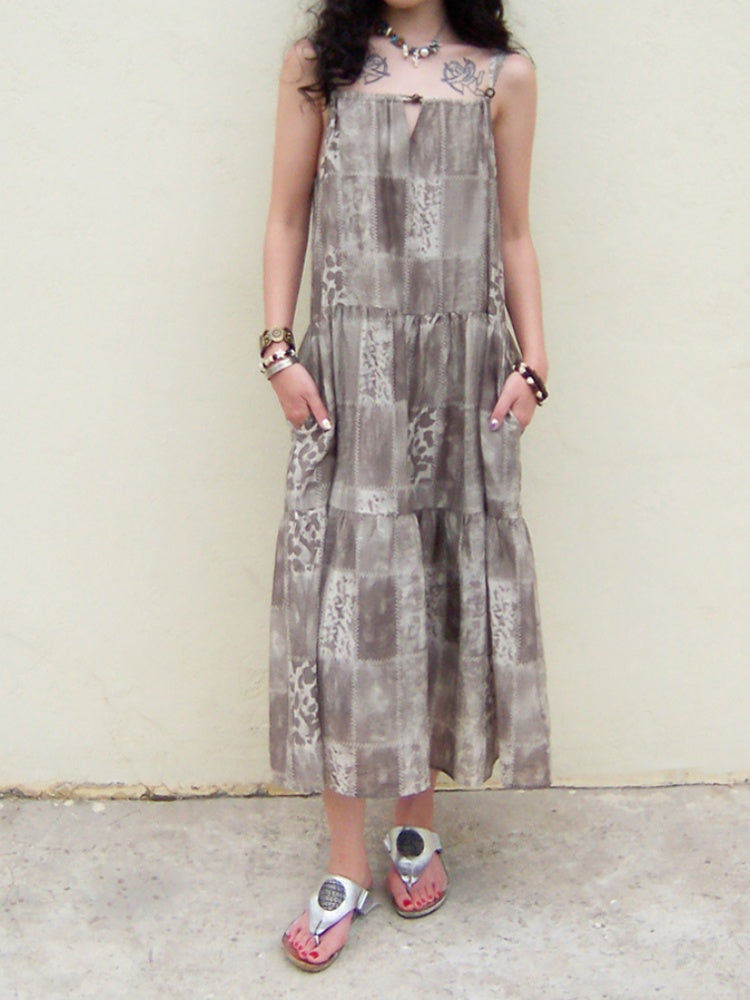 "Twilight Roaming" Patchwork Pattern Cami Dress【s0000013412】