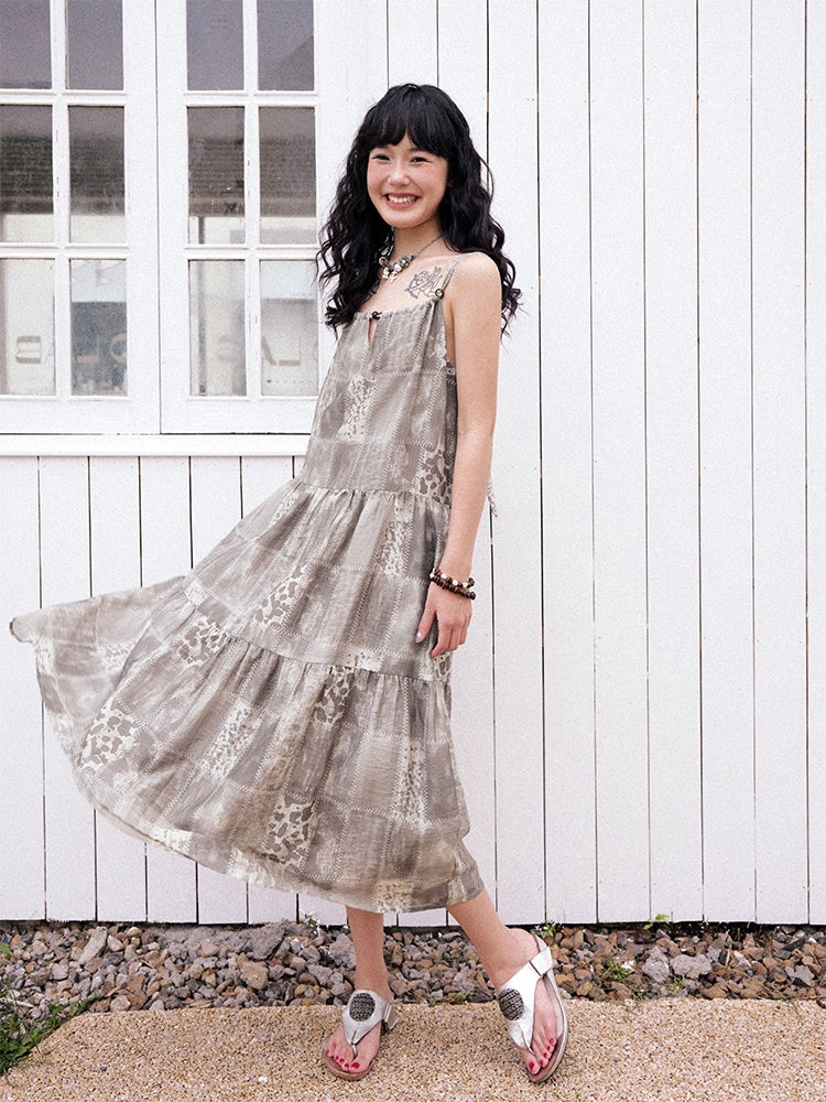 "Twilight Roaming" Patchwork Pattern Cami Dress【s0000013412】