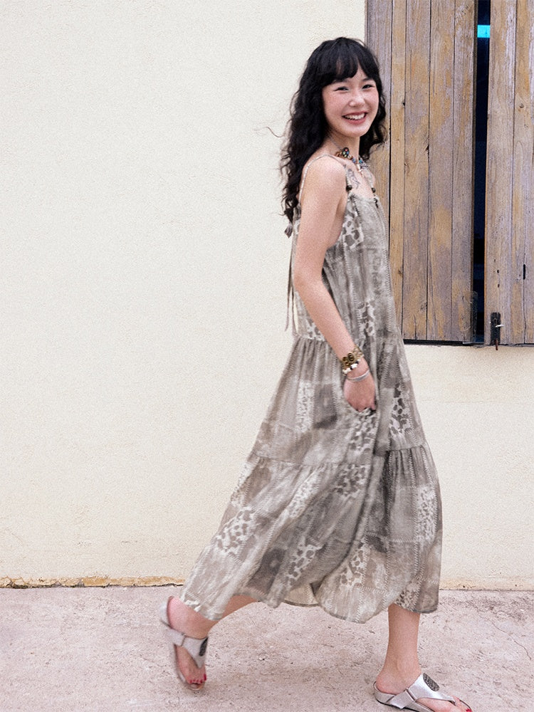 "Twilight Roaming" Patchwork Pattern Cami Dress【s0000013412】