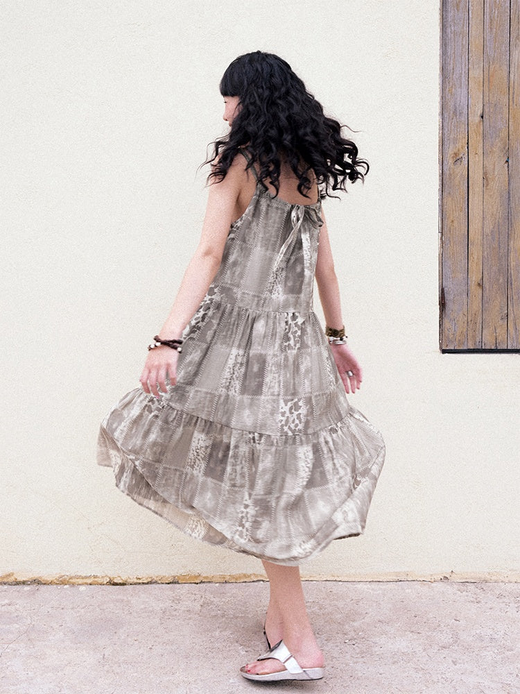 "Twilight Roaming" Patchwork Pattern Cami Dress【s0000013412】