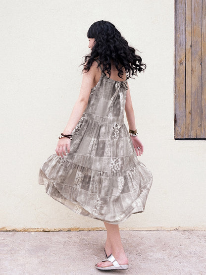 "Twilight Roaming" Patchwork Pattern Cami Dress【s0000013412】