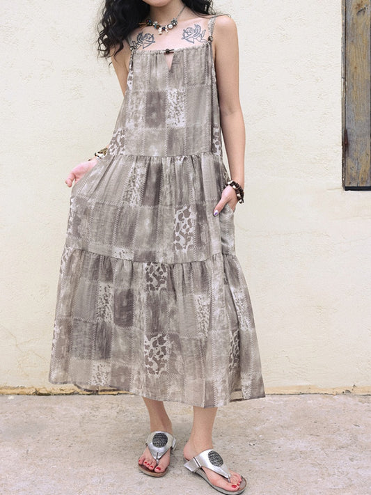"Twilight Roaming" Patchwork Pattern Cami Dress【s0000013412】