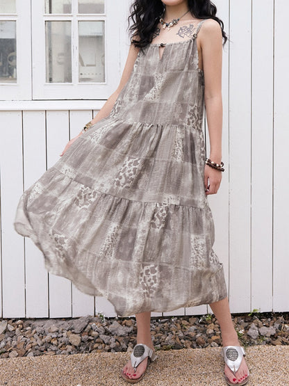 "Twilight Roaming" Patchwork Pattern Cami Dress【s0000013412】