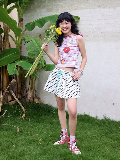 Polka Dot Pleats Culottes【s0000013413】