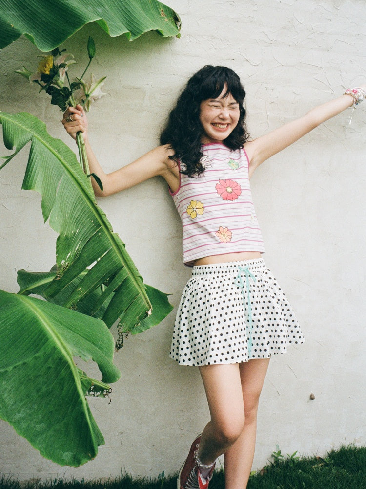 Polka Dot Pleats Culottes【s0000013413】