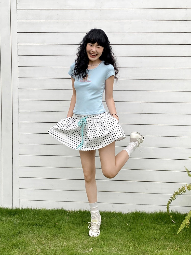 Polka Dot Pleats Culottes【s0000013413】