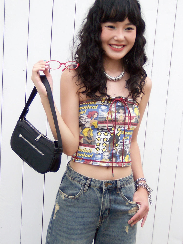 "Shibuya Beauty" Manga Print Bandeau【s0000013414】
