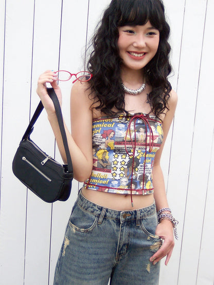 "Shibuya Beauty" Manga Print Bandeau【s0000013414】