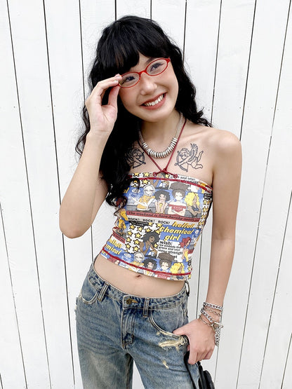 "Shibuya Beauty" Manga Print Bandeau【s0000013414】