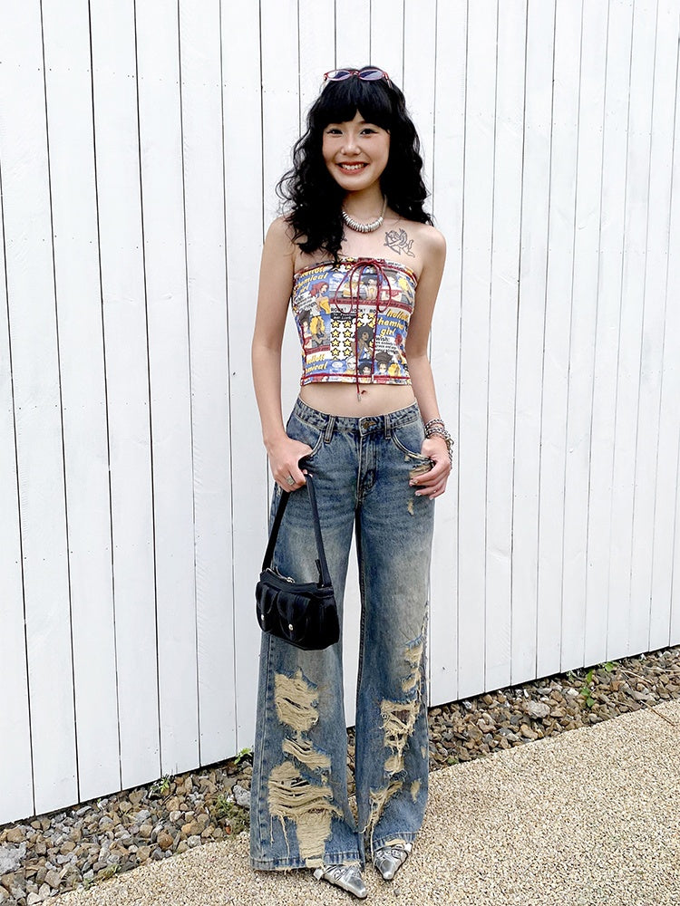"Shibuya Beauty" Manga Print Bandeau【s0000013414】