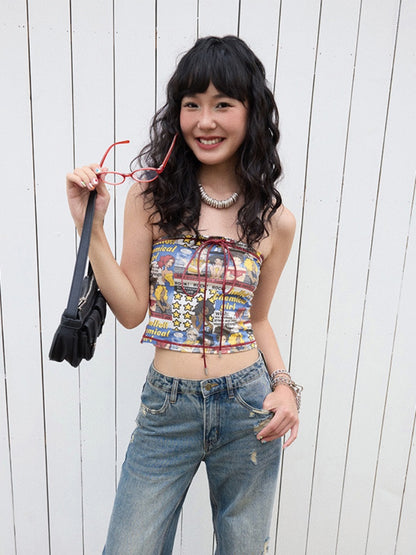 "Shibuya Beauty" Manga Print Bandeau【s0000013414】
