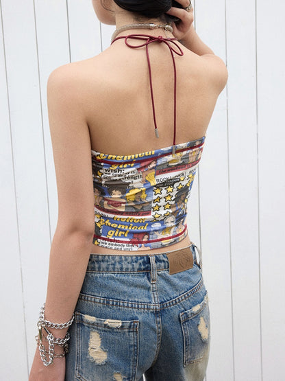 "Shibuya Beauty" Manga Print Bandeau【s0000013414】