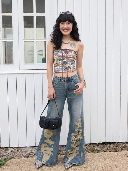 "Shibuya Beauty" Manga Print Bandeau【s0000013414】