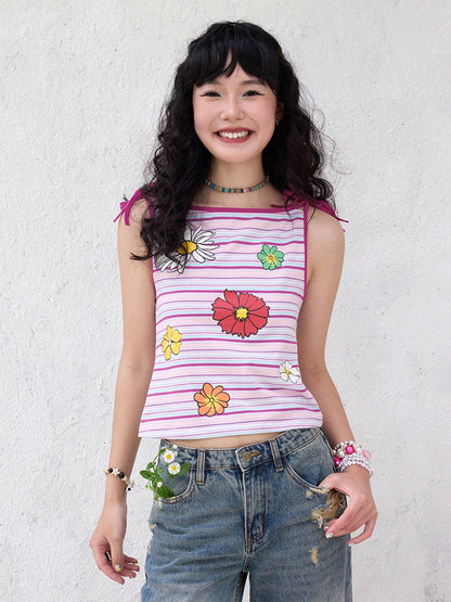 "Wild Daisy" Striped Camisole【s0000013419】