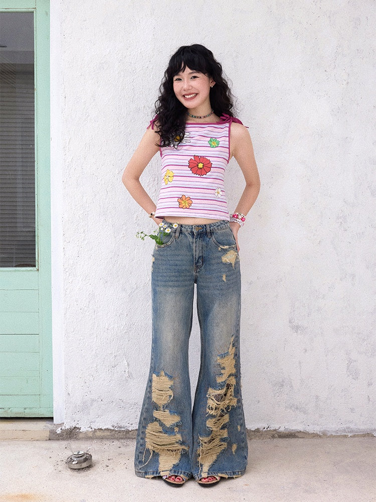 "Wild Daisy" Striped Camisole【s0000013419】