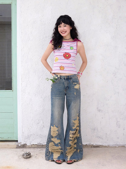 "Wild Daisy" Striped Camisole【s0000013419】