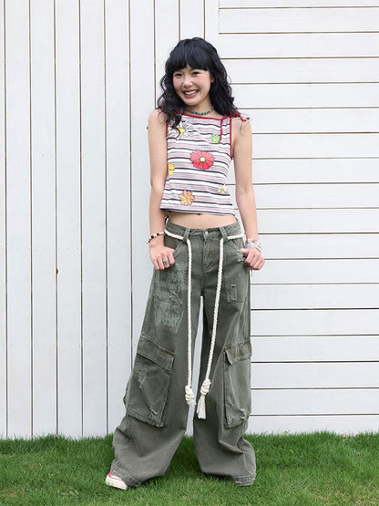 "Wild Daisy" Striped Camisole【s0000013419】