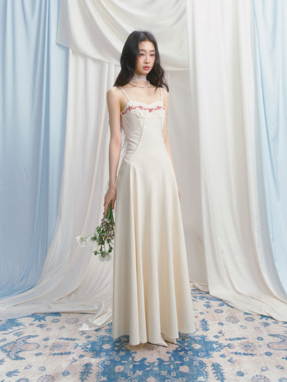 [Girl's Prayer] Original French Embroidery Lace Waist A-Line Camisole Dress【s0000013533】