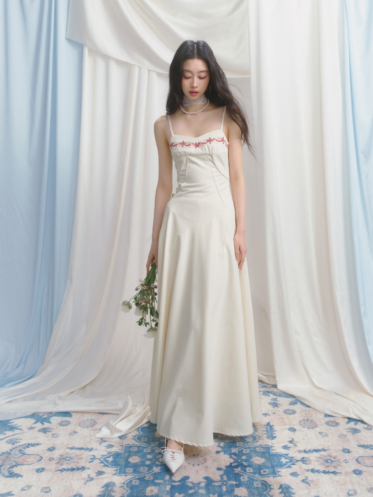 [Girl's Prayer] Original French Embroidery Lace Waist A-Line Camisole Dress【s0000013533】