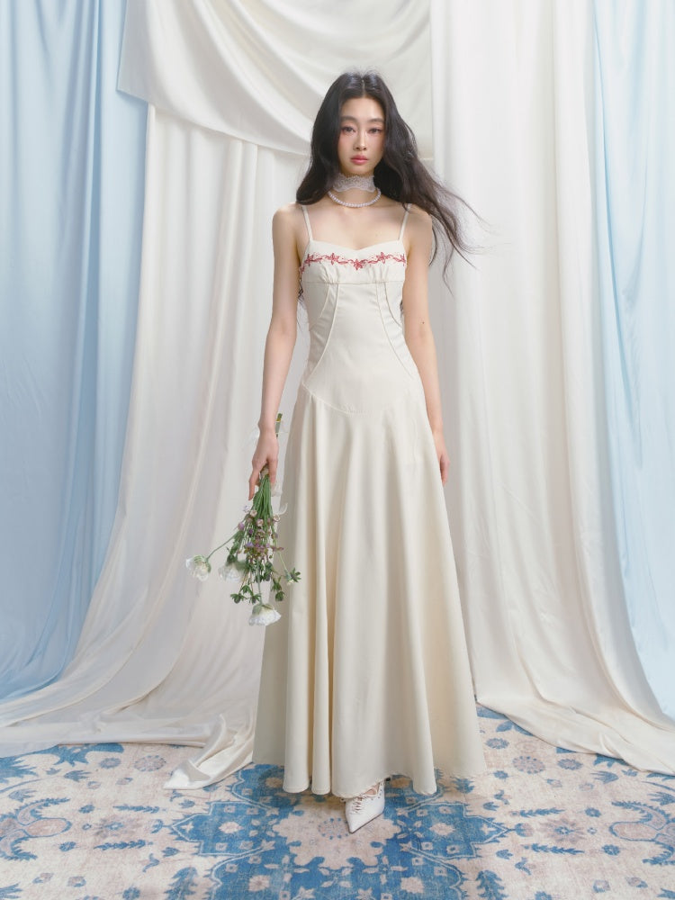 [Girl's Prayer] Original French Embroidery Lace Waist A-Line Camisole Dress【s0000013533】