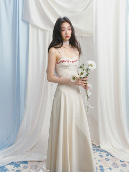 [Girl's Prayer] Original French Embroidery Lace Waist A-Line Camisole Dress【s0000013533】