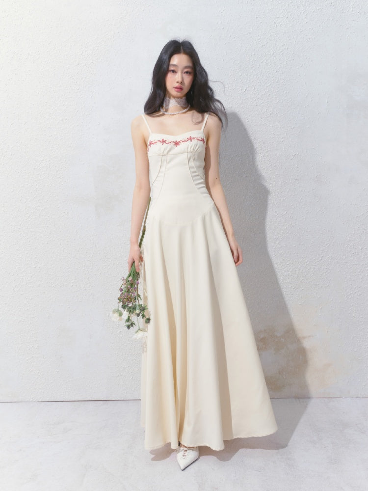 [Girl's Prayer] Original French Embroidery Lace Waist A-Line Camisole Dress【s0000013533】