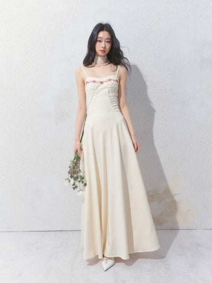[Girl's Prayer] Original French Embroidery Lace Waist A-Line Camisole Dress【s0000013533】