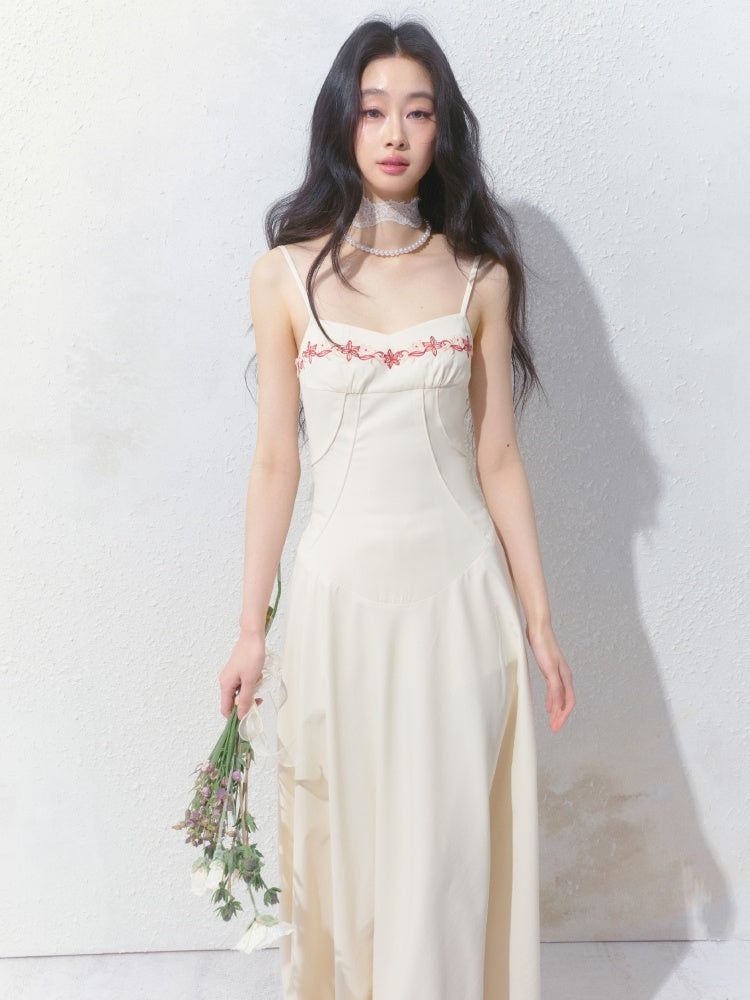 [Girl's Prayer] Original French Embroidery Lace Waist A-Line Camisole Dress【s0000013533】