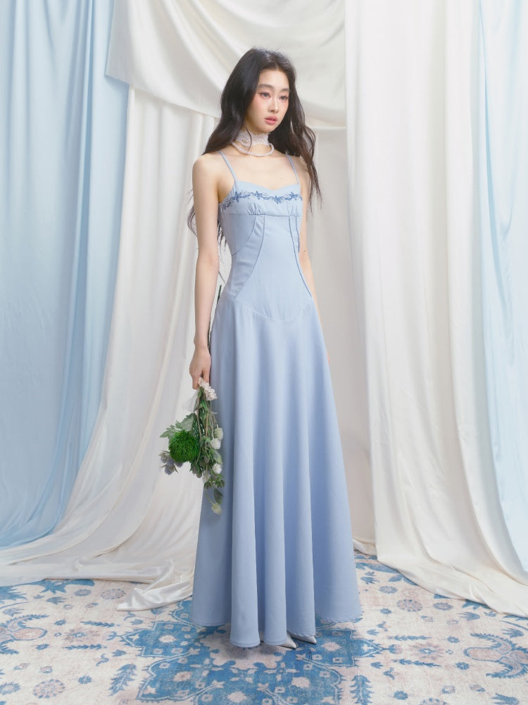 [Girl's Prayer] Original French Embroidery Lace Waist A-Line Camisole Dress【s0000013533】