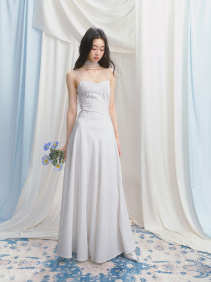 [Ivory Church] Original French Lace Ribbon Maxi A-Line Waist Dress & Shirt【s0000013534】