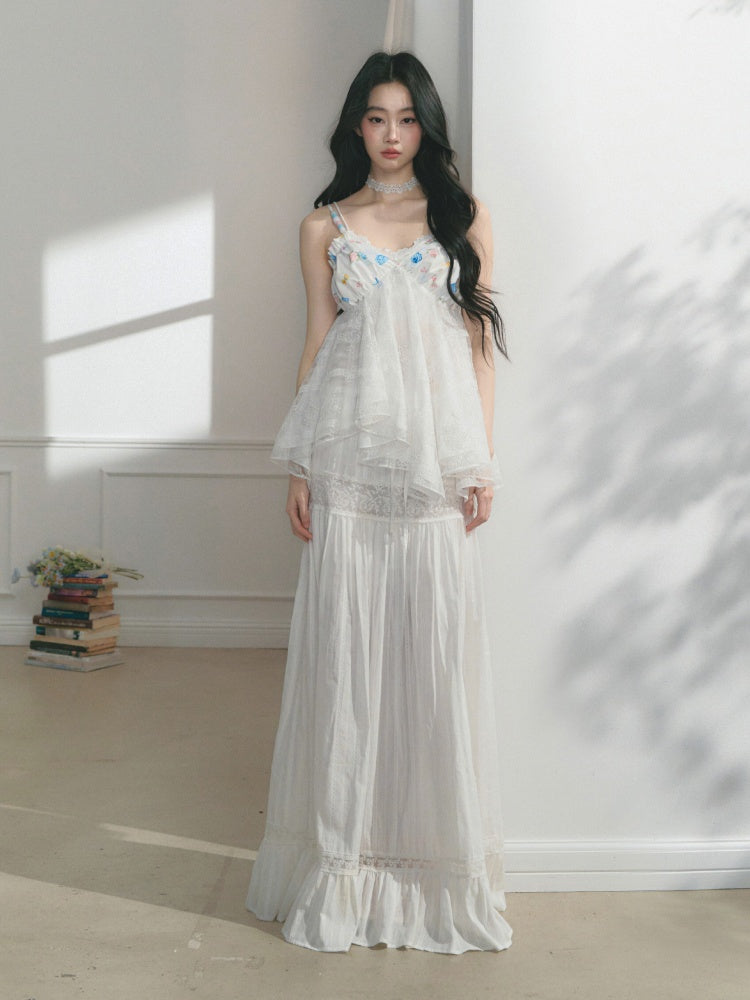 [Island Memory] Original Printed Lace Soft & Comfortable Camisole【s0000013537】
