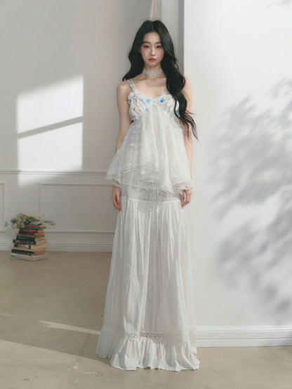 [Island Memory] Original Printed Lace Soft & Comfortable Camisole【s0000013537】