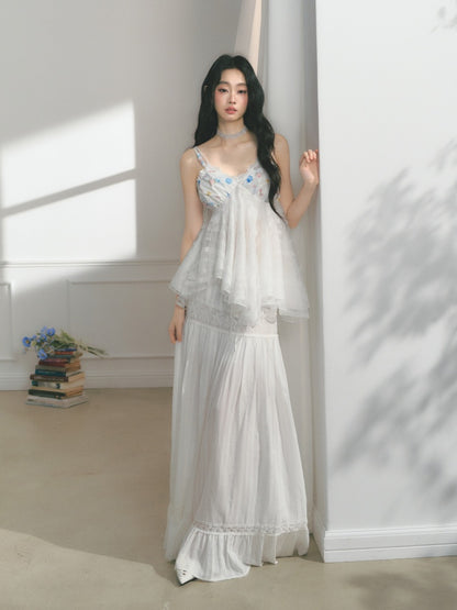 [Island Memory] Original Printed Lace Soft & Comfortable Camisole【s0000013537】