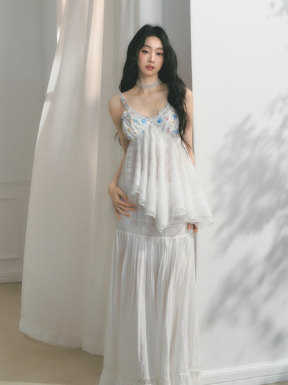 [Island Memory] Original Printed Lace Soft & Comfortable Camisole【s0000013537】