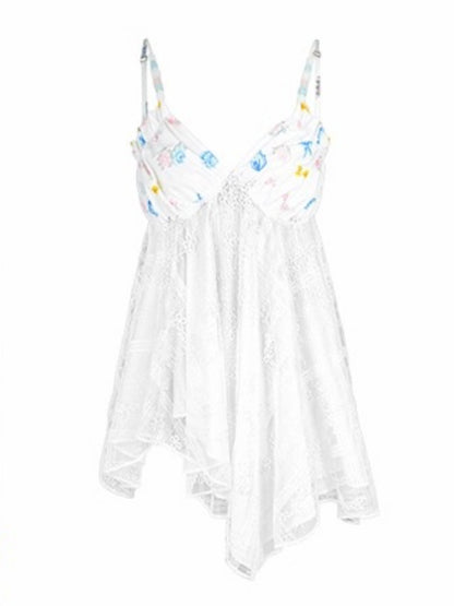 [Island Memory] Original Printed Lace Soft & Comfortable Camisole【s0000013537】