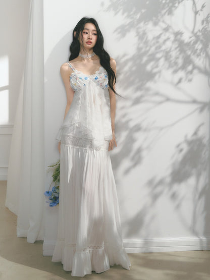 [Early Morning Vanilla] Original Vintage Jacquard Lace Cut Out Ruffled Skirt【s0000013539】