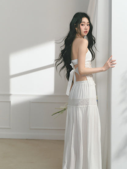 [Mermaid Tears] Original Cut-Out Embroidery Jacquard Waist Slimming Tops【s0000013543】