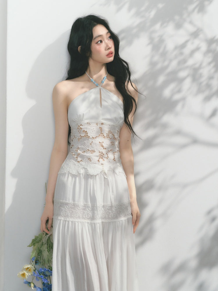 [Mermaid Tears] Original Cut-Out Embroidery Jacquard Waist Slimming Tops【s0000013543】