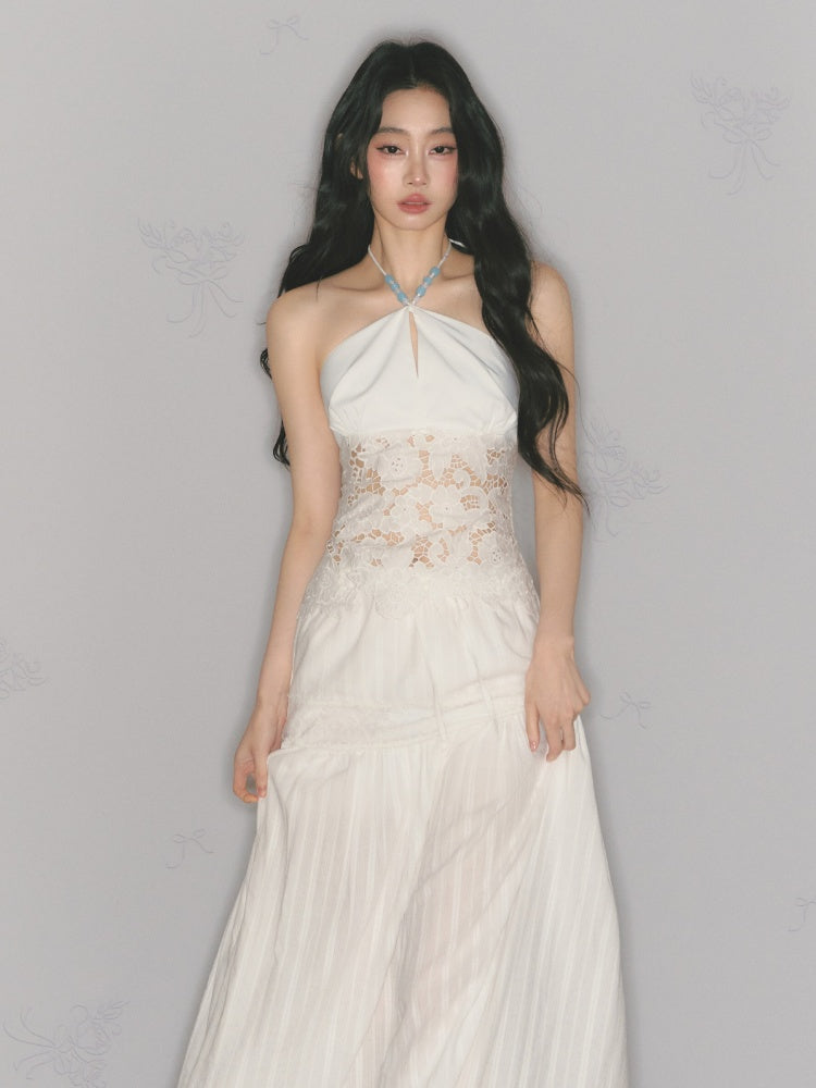 [Mermaid Tears] Original Cut-Out Embroidery Jacquard Waist Slimming Tops【s0000013543】