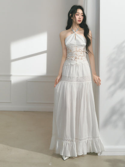 [Mermaid Tears] Original Cut-Out Embroidery Jacquard Waist Slimming Tops【s0000013543】