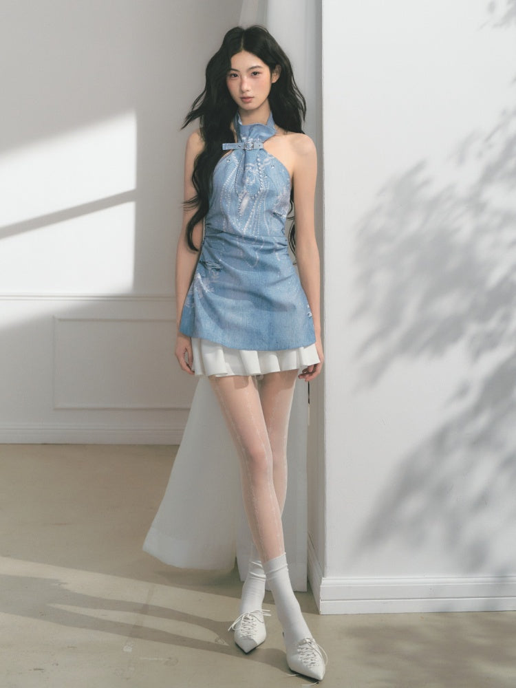 [Sea Of Time] Original Pleated Waist Slimming Camisole Tops【s0000013544】