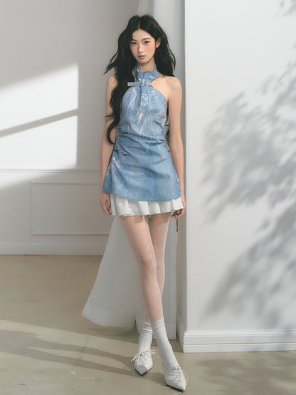 [Sea Of Time] Original Pleated Waist Slimming Camisole Tops【s0000013544】